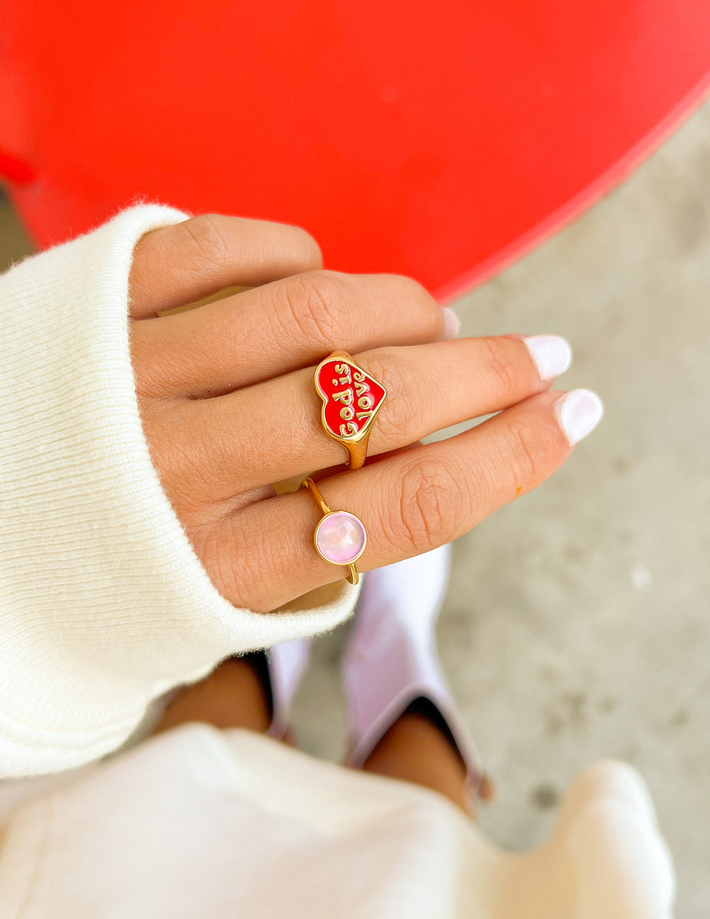 Enamel God is Love Ring - Concordia Style Boutique