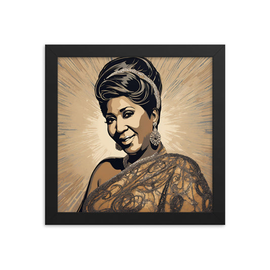 Aretha Franklin Portrait on Matte Paper Framed Poster - Concordia Style Boutique