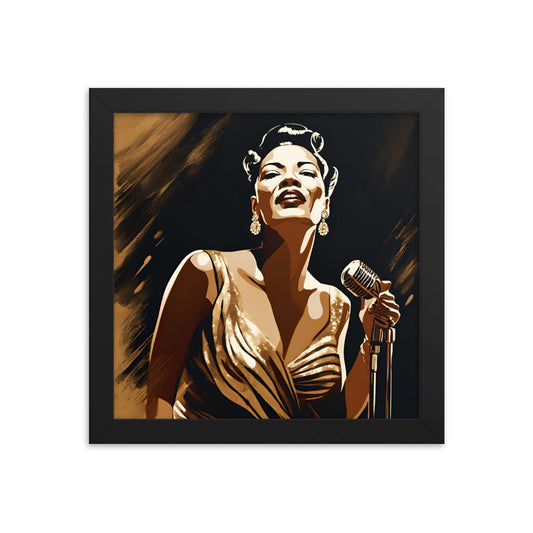 Billie Holiday Portrait on Matte Paper Framed Poster - Concordia Style Boutique