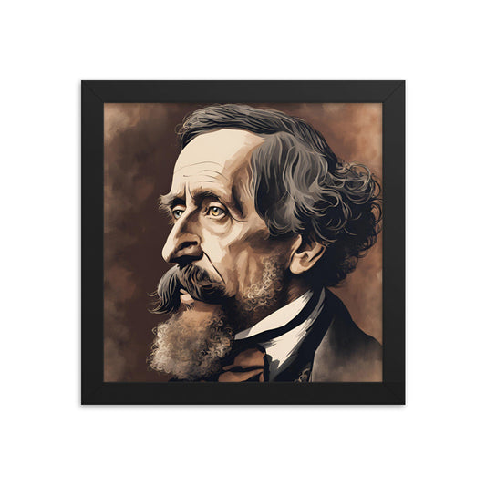 Charles Dickens Portrait on Matte Paper Framed Poster - Concordia Style Boutique