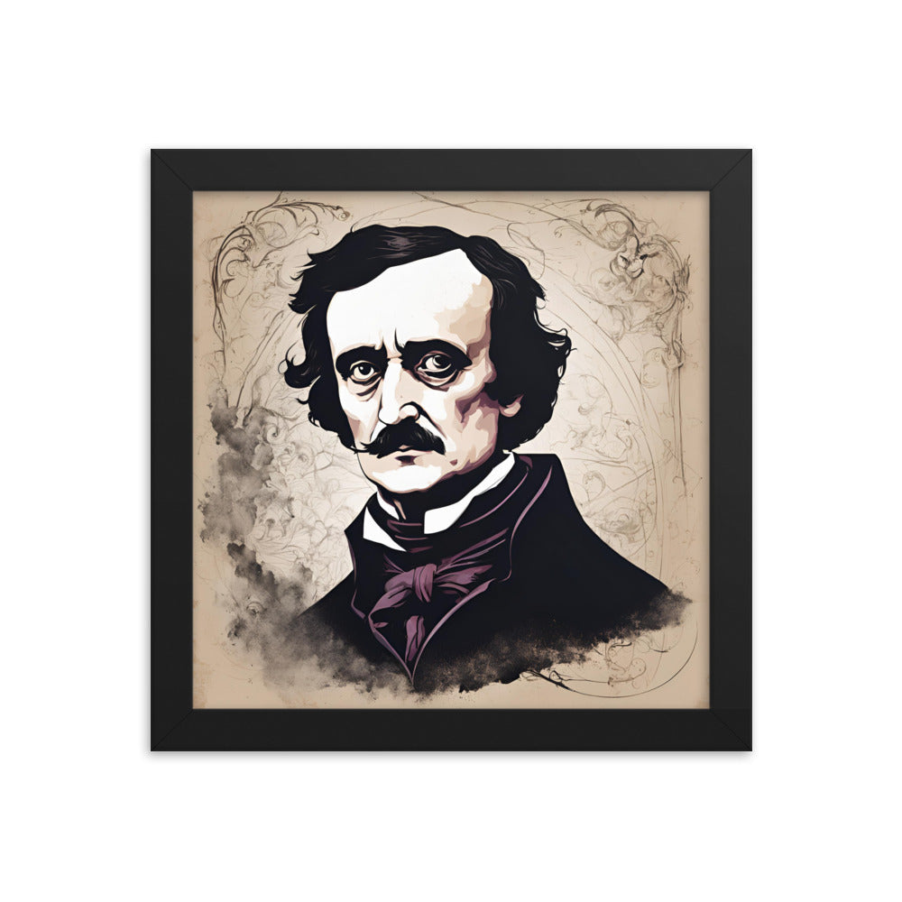 Edgar Allen Poe Portrait on Matte Paper Framed Poster - Concordia Style Boutique