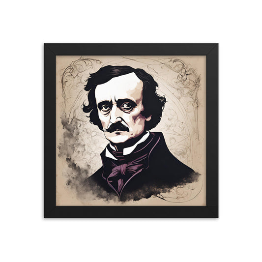 Edgar Allen Poe Portrait on Matte Paper Framed Poster - Concordia Style Boutique