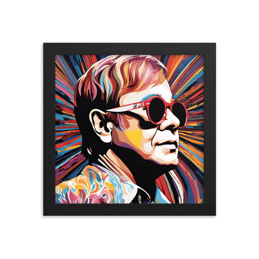 Elton John Portrait on Matte Paper Framed Poster - Concordia Style Boutique