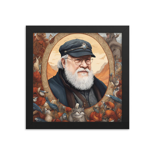 George R. R. Martin Portrait on Matte Paper Framed Poster - Concordia Style Boutique