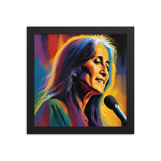 Joan Baez Portrait on Matte Paper Framed Poster - Concordia Style Boutique