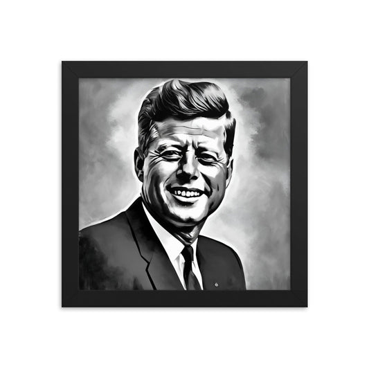 John F. Kennedy Portrait on Matte Paper Framed Poster - Concordia Style Boutique