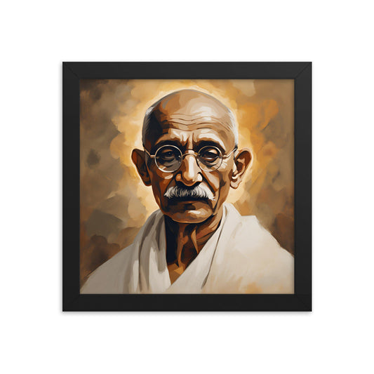Mahatma Gandhi Portrait on Matte Paper Framed Poster - Concordia Style Boutique