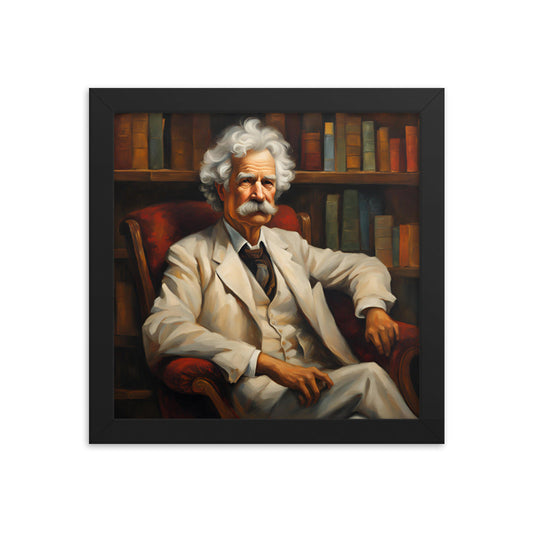 Mark Twain Portrait on Matte Paper Framed Poster - Concordia Style Boutique