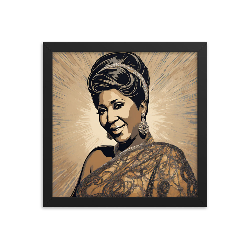Aretha Franklin Portrait on Matte Paper Framed Poster - Concordia Style Boutique