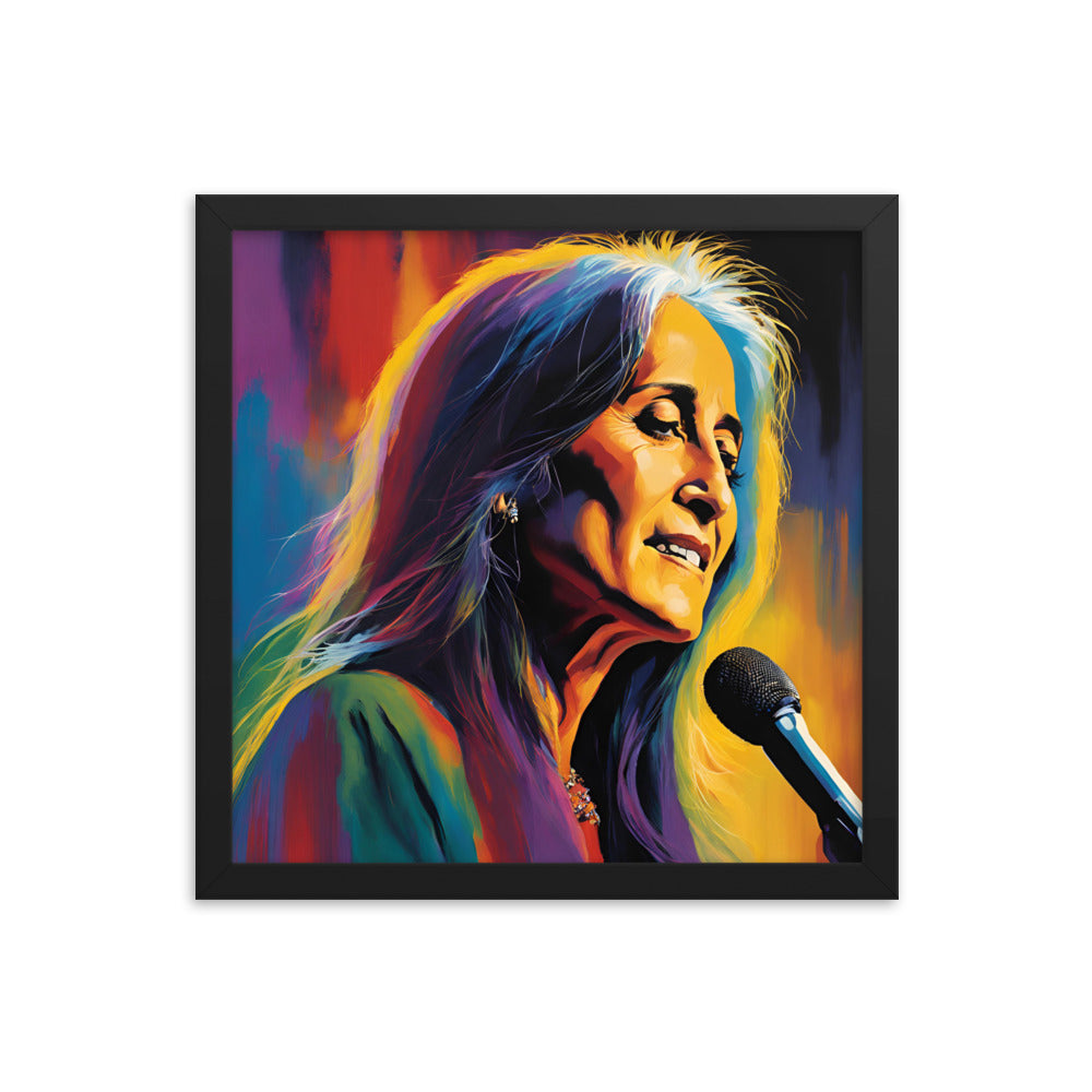 Joan Baez Portrait on Matte Paper Framed Poster - Concordia Style Boutique