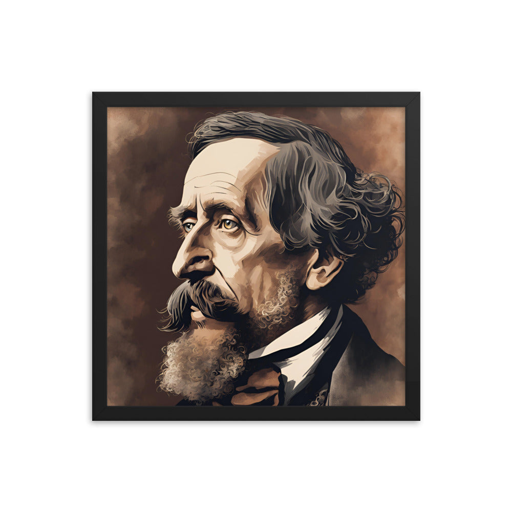 Charles Dickens Portrait on Matte Paper Framed Poster - Concordia Style Boutique
