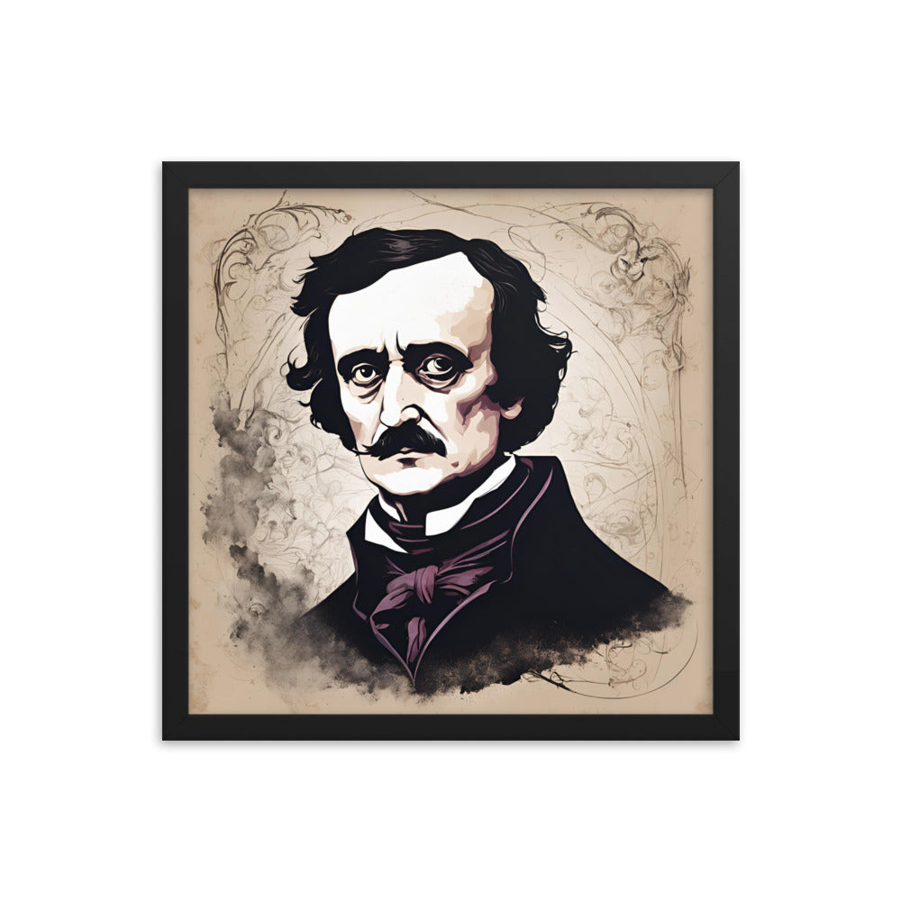 Edgar Allen Poe Portrait on Matte Paper Framed Poster - Concordia Style Boutique