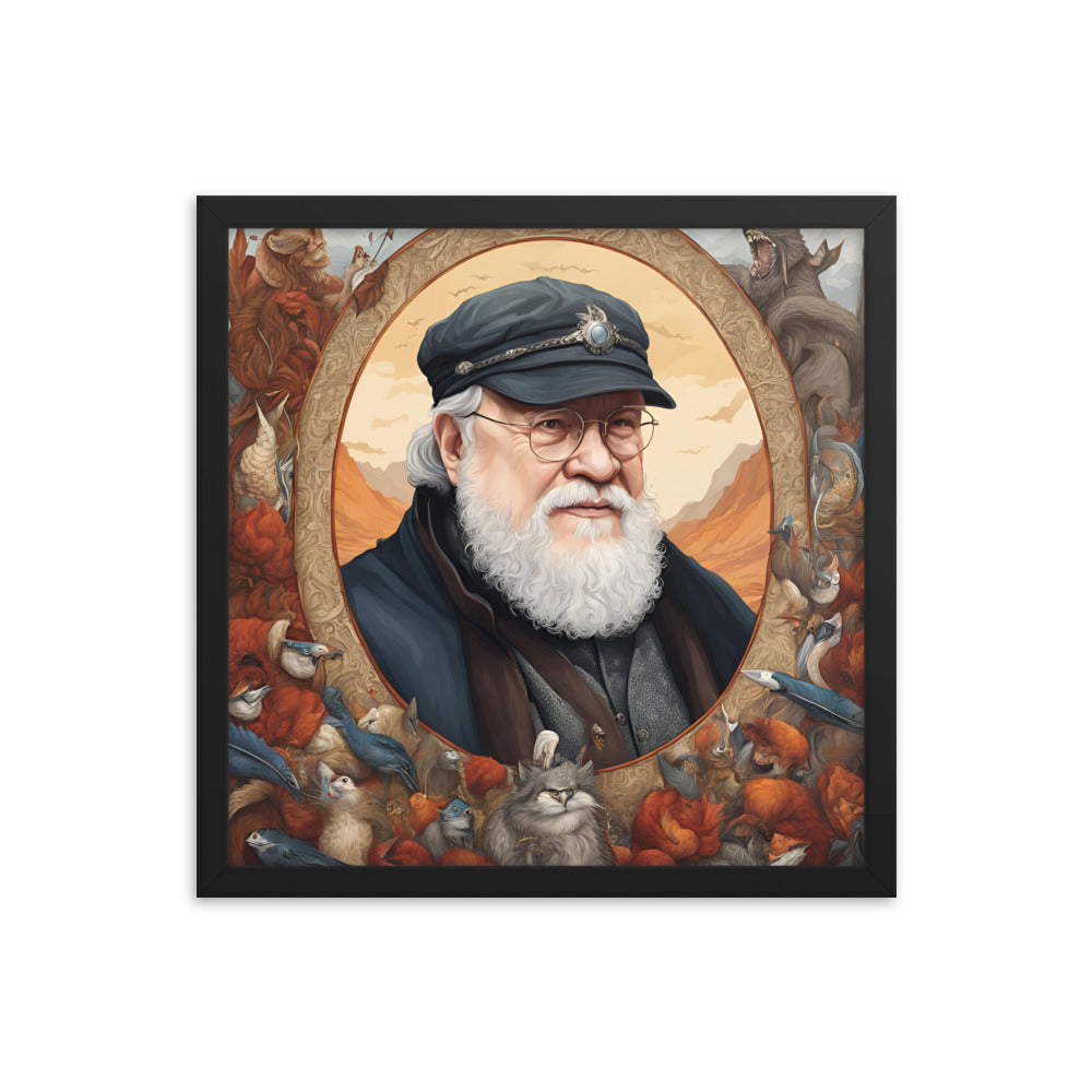 George R. R. Martin Portrait on Matte Paper Framed Poster - Concordia Style Boutique