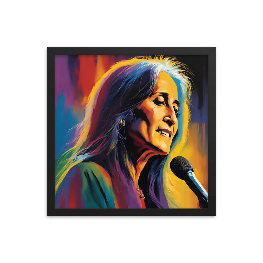 Joan Baez Portrait on Matte Paper Framed Poster - Concordia Style Boutique