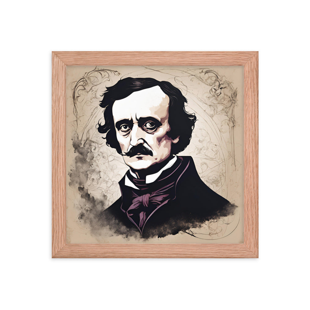 Edgar Allen Poe Portrait on Matte Paper Framed Poster - Concordia Style Boutique