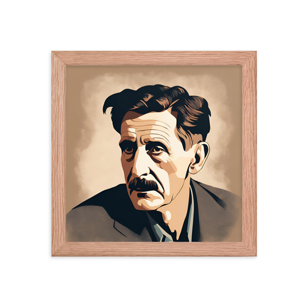 George Orwell Portrait on Matte Paper Framed Poster - Concordia Style Boutique
