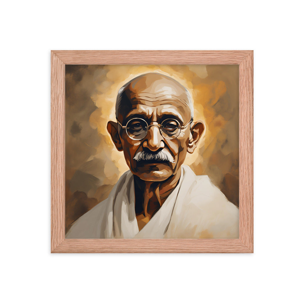 Mahatma Gandhi Portrait on Matte Paper Framed Poster - Concordia Style Boutique