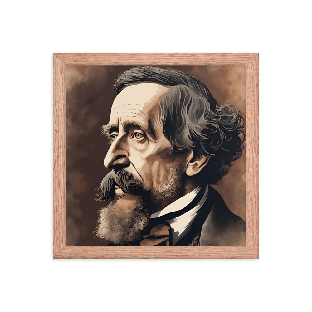 Charles Dickens Portrait on Matte Paper Framed Poster - Concordia Style Boutique