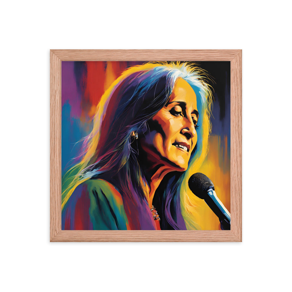 Joan Baez Portrait on Matte Paper Framed Poster - Concordia Style Boutique