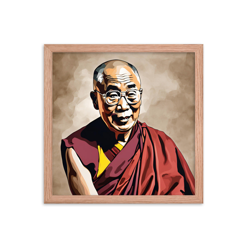 Dalai Lama Portrait on Matte Paper Framed Poster - Concordia Style Boutique
