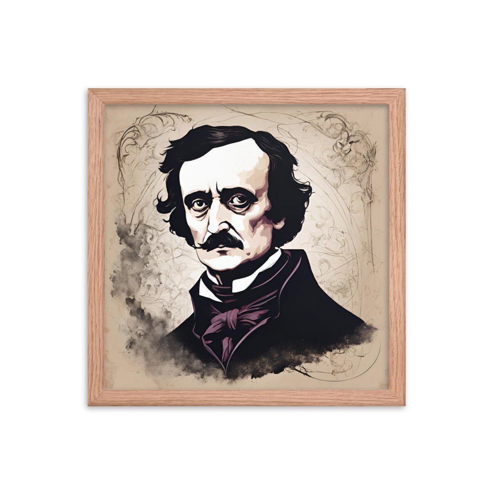 Edgar Allen Poe Portrait on Matte Paper Framed Poster - Concordia Style Boutique