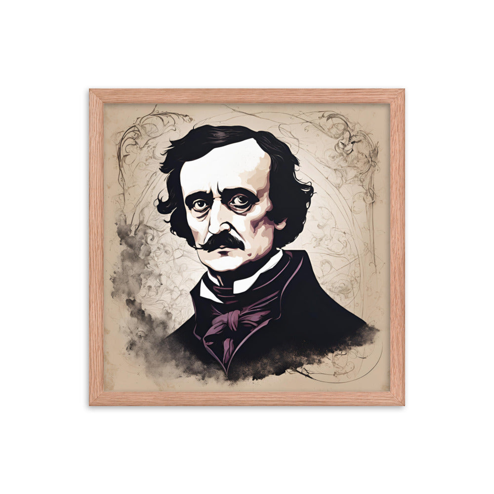 Edgar Allen Poe Portrait on Matte Paper Framed Poster - Concordia Style Boutique