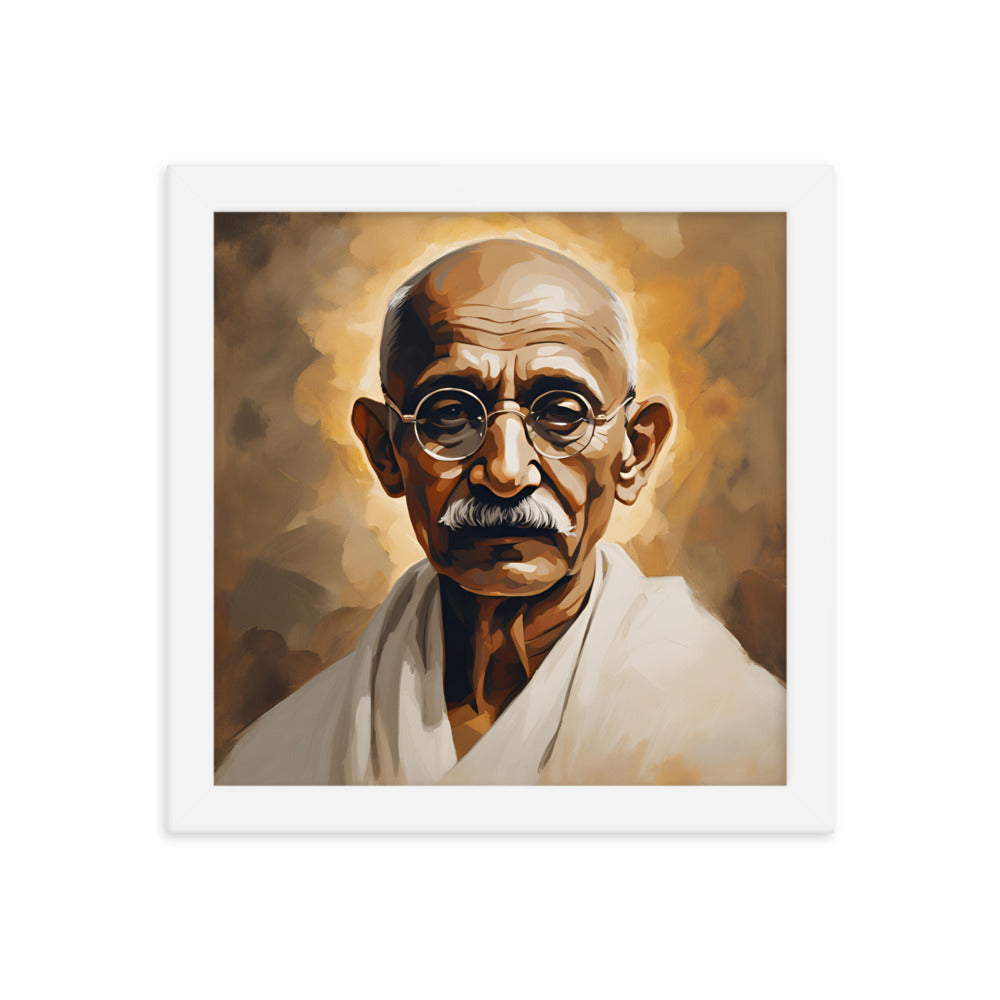 Mahatma Gandhi Portrait on Matte Paper Framed Poster - Concordia Style Boutique