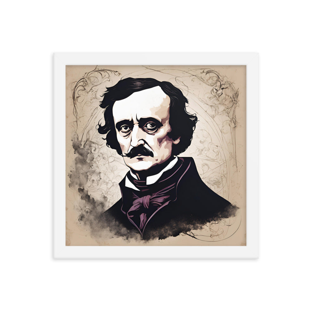 Edgar Allen Poe Portrait on Matte Paper Framed Poster - Concordia Style Boutique