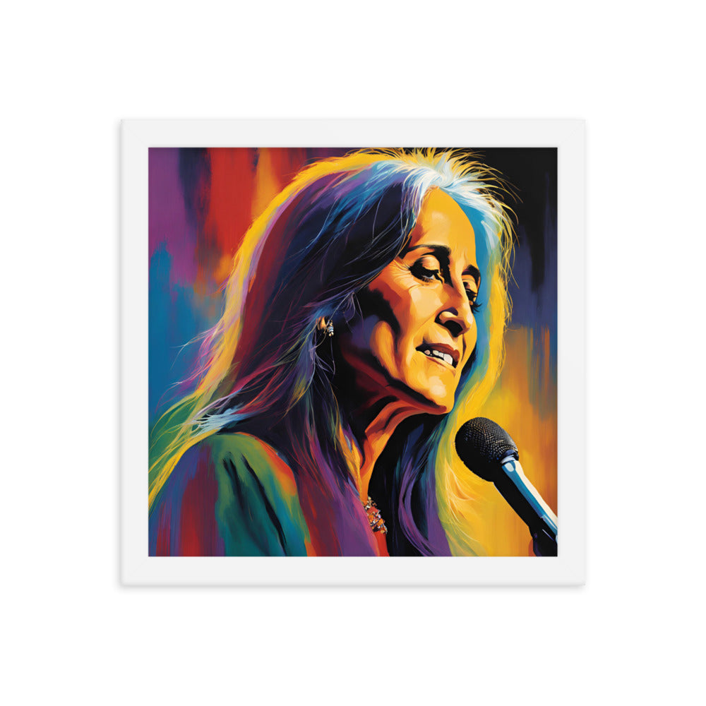 Joan Baez Portrait on Matte Paper Framed Poster - Concordia Style Boutique