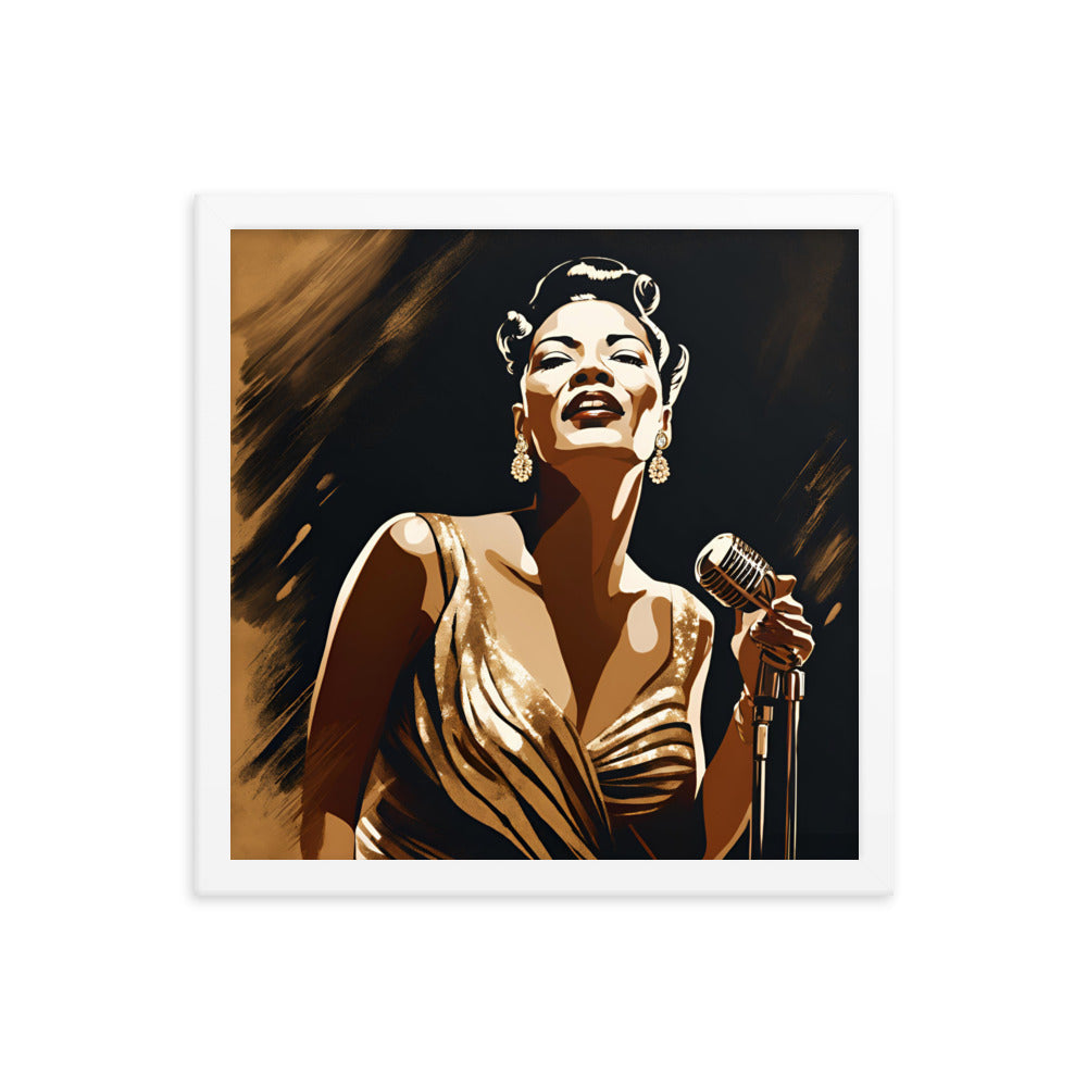 Billie Holiday Portrait on Matte Paper Framed Poster - Concordia Style Boutique