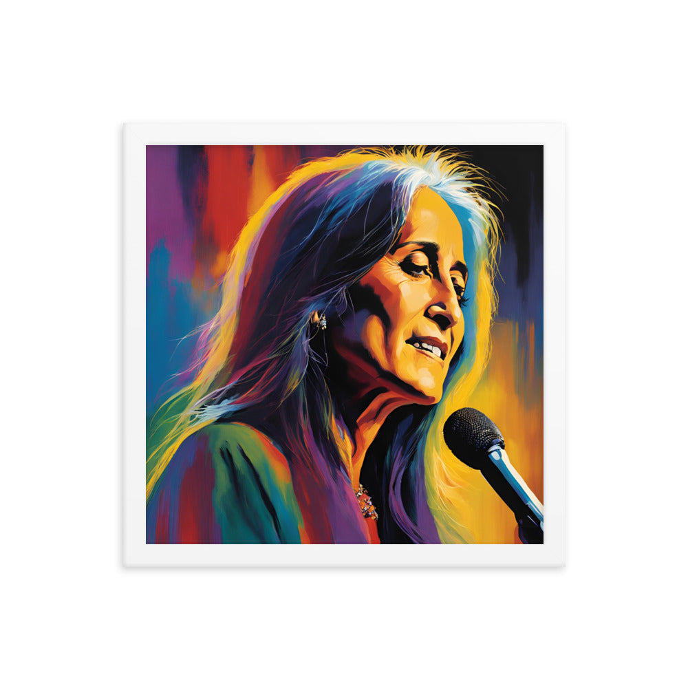 Joan Baez Portrait on Matte Paper Framed Poster - Concordia Style Boutique