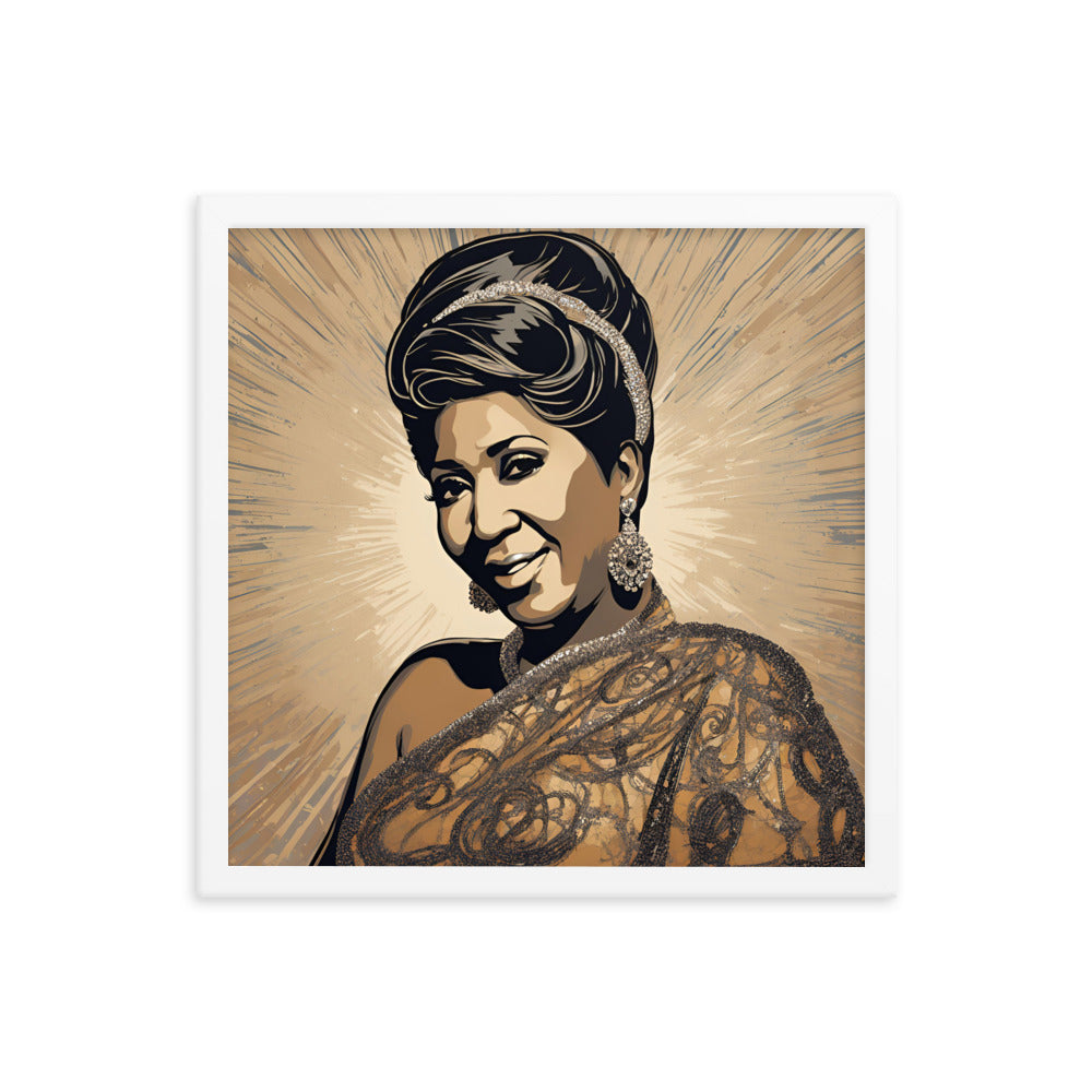 Aretha Franklin Portrait on Matte Paper Framed Poster - Concordia Style Boutique
