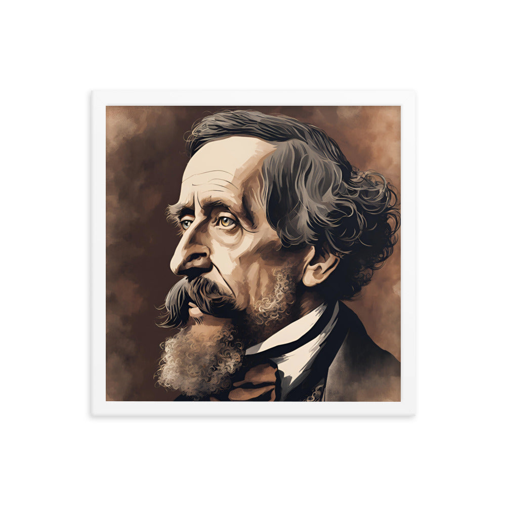 Charles Dickens Portrait on Matte Paper Framed Poster - Concordia Style Boutique