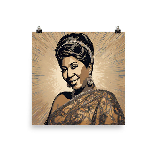 Aretha Franklin Portrait on Matte Paper Poster - Concordia Style Boutique