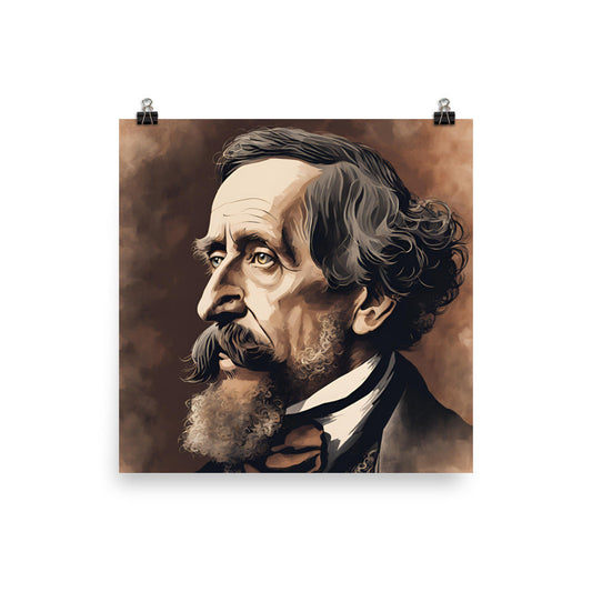 Charles Dickens Portrait on Matte Paper Poster - Concordia Style Boutique
