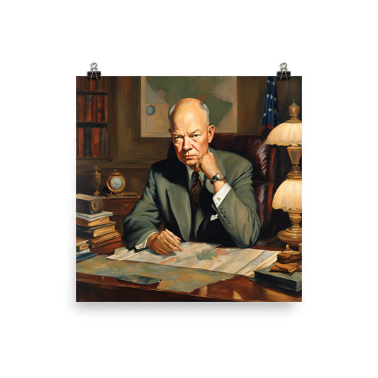 Dwight D. Eisenhower Portrait on Matte Paper Poster - Concordia Style Boutique