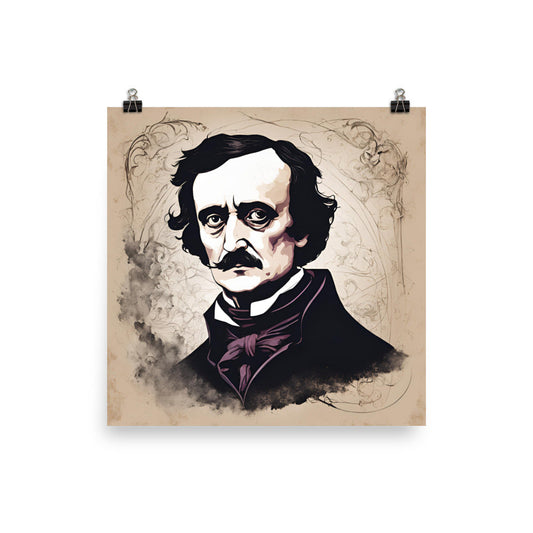 Edgar Allen Poe Portrait on Matte Paper Poster - Concordia Style Boutique