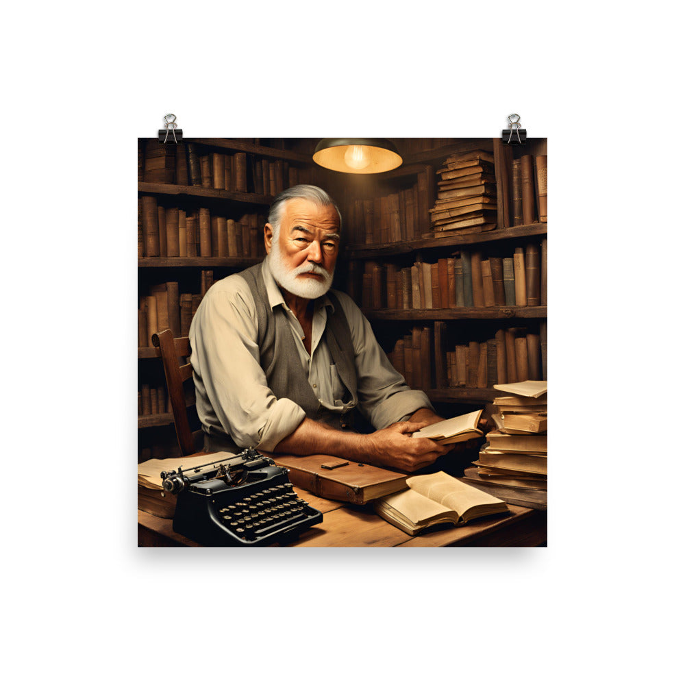Ernest Hemingway Portrait on Matte Paper Poster - Concordia Style Boutique
