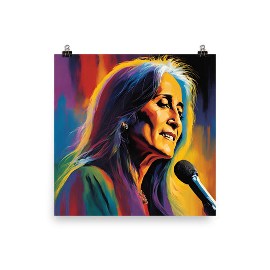 Joan Baez Portrait on Matte Paper Poster - Concordia Style Boutique