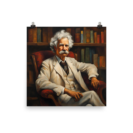 Mark Twain Portrait on Matte Paper Poster - Concordia Style Boutique