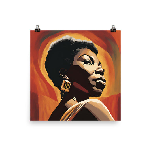 Nina Simone Portrait on Matte Paper Poster - Concordia Style Boutique