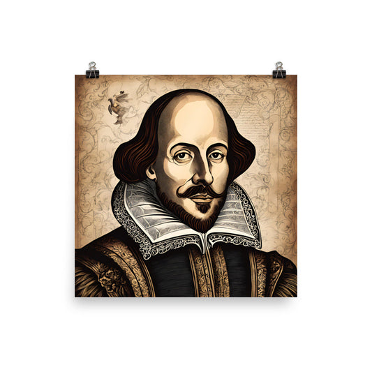 William Shakespeare Portrait on Matte Paper Poster - Concordia Style Boutique