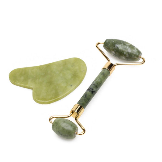 Natural Jade Roller and Gua Sha - Puffiness Reduction - Concordia Style Boutique