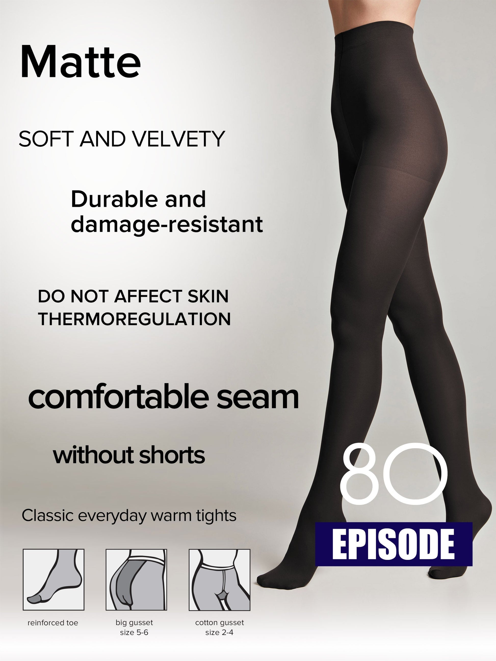 Tights Conte Episode 80 Den - Microfibra Matte Opaque - Concordia Style Boutique