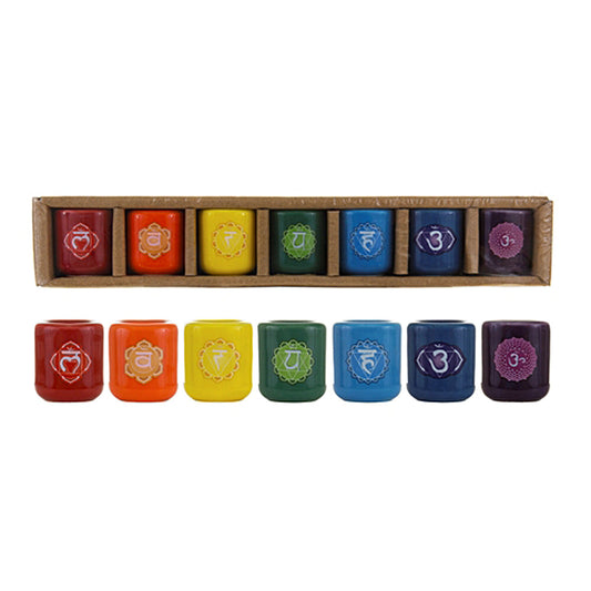 Ceramic Chime Candle Holder - Chakra (Set of 7) - Premium Candle Holder from The Witches Sage LLC - Just $19.55! Shop now at Concordia Style Boutique