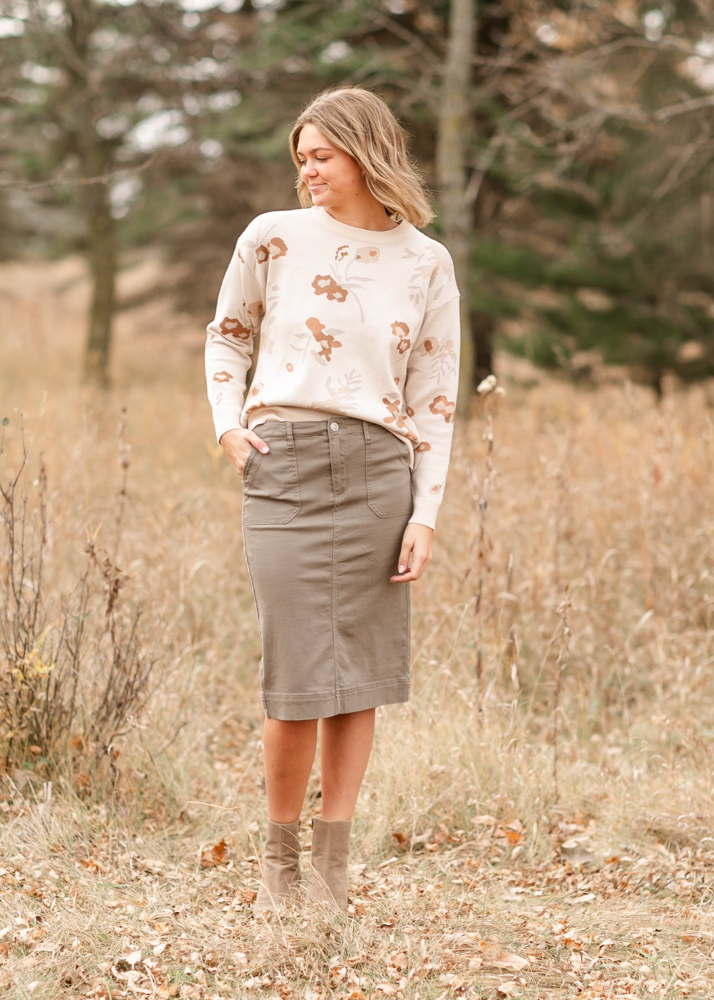 Erica Cotton Twill Midi Skirt - Concordia Style Boutique