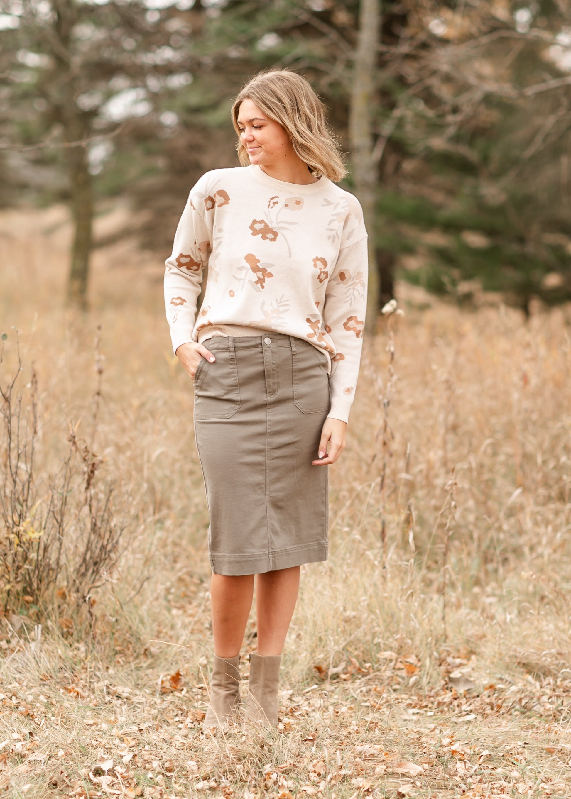 Erica Cotton Twill Midi Skirt - Concordia Style Boutique