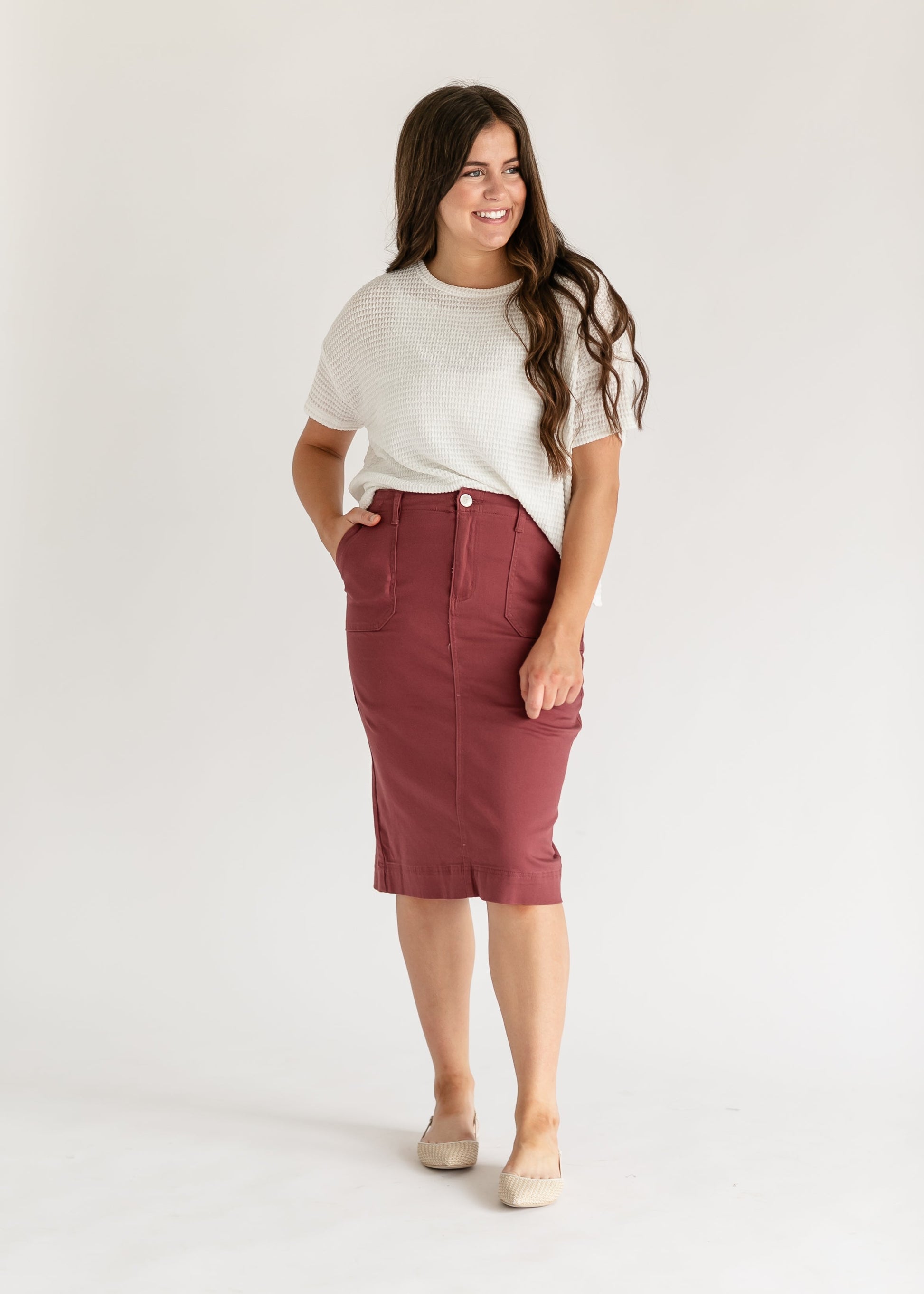 Erica Cotton Twill Midi Skirt - Concordia Style Boutique