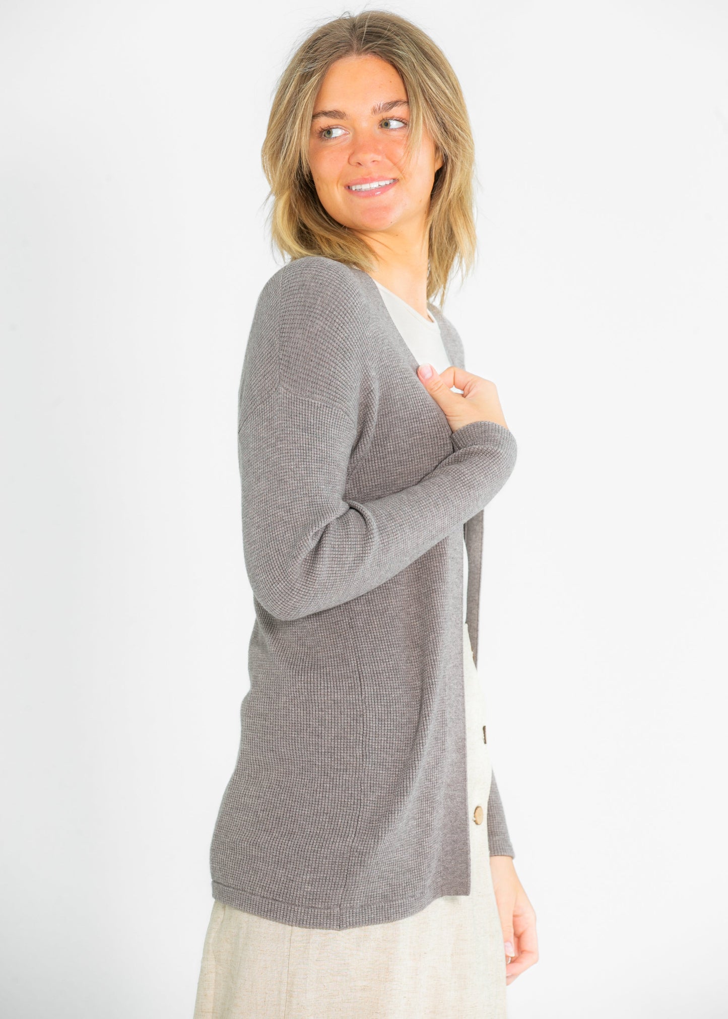 Essential Waffle Knit Cardigan - Concordia Style Boutique