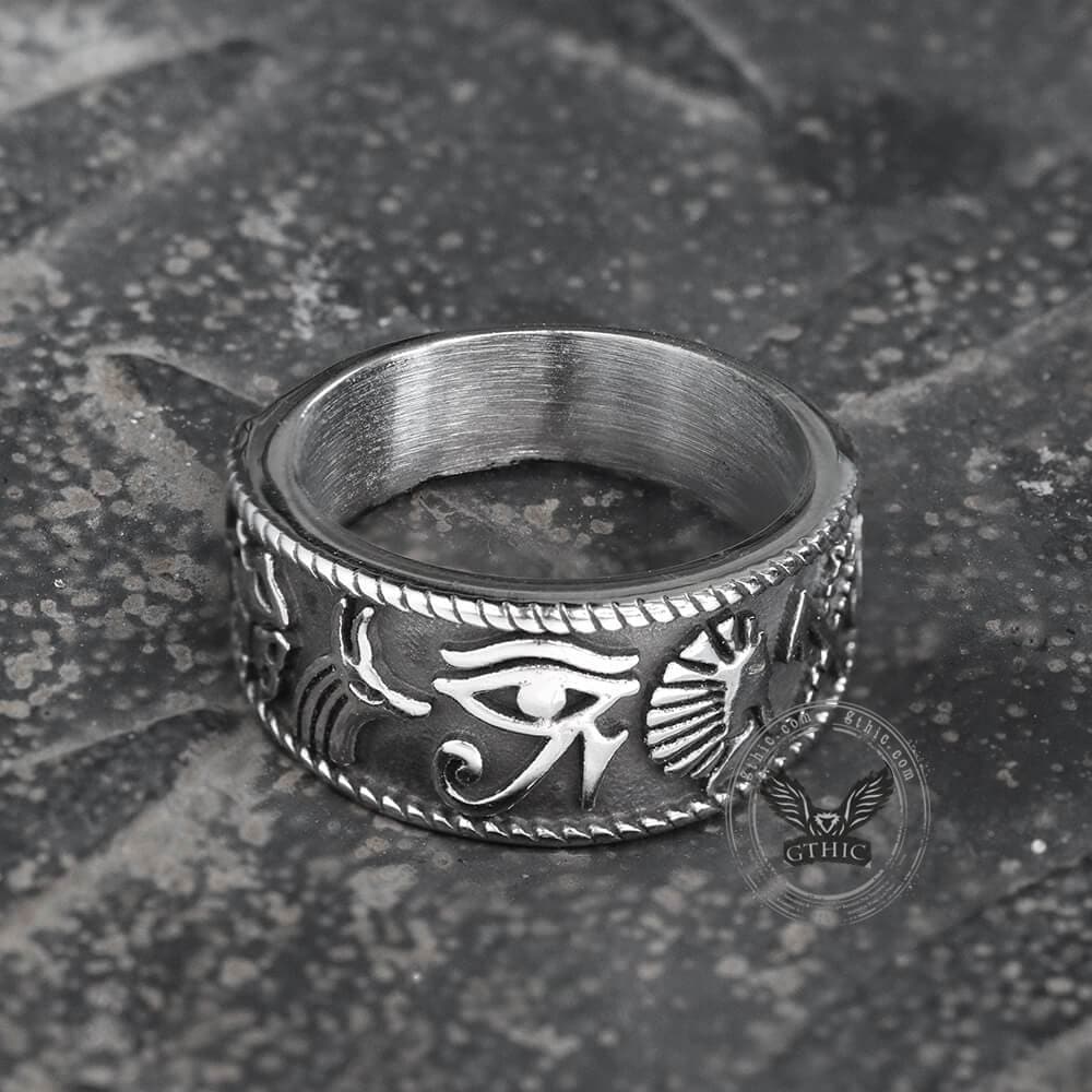 Eye of Ra Stainless Steel Signet Ring